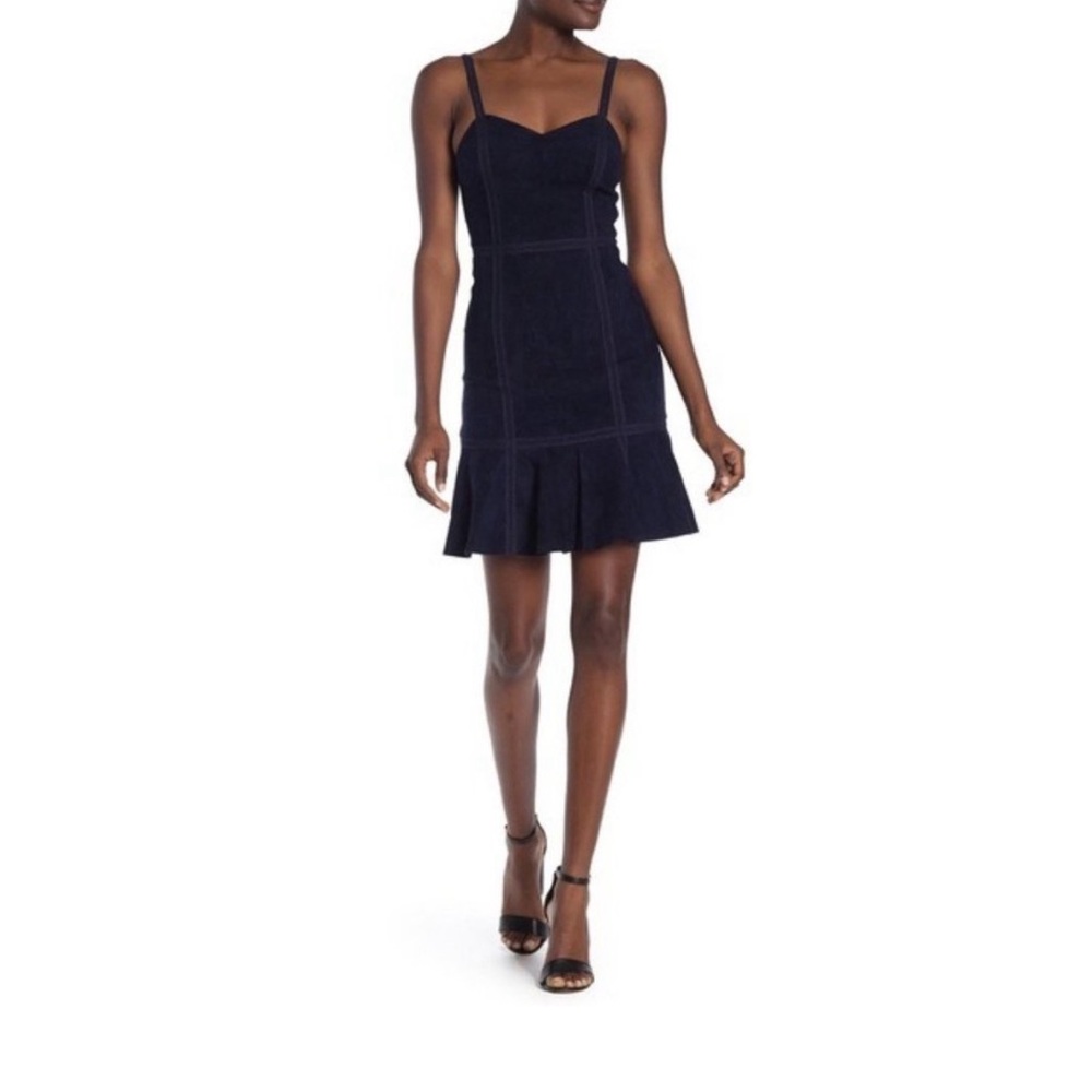 Alice and Olivia Navy blue suede Mini Dress